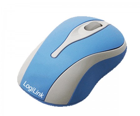 LogiLink optische USB-Maus Mini mit LED - hellblau LEDs im Scrollrad - USB-Anschluss - Plug and Play
