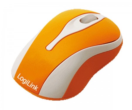LogiLink optische USB-Maus Mini mit LED - orange LEDs im Scrollrad - USB-Anschluss - Plug and Play