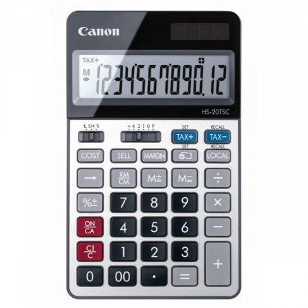 Canon HS-20 TSC anzeigender Tischrechner aus 12st. LCD- TAX - Währungsrechnung