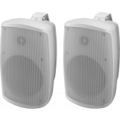 MONACOR WALL-05SET/WS Aktives 2-Wege-Stereo-Lautsprecherboxen-System, 2 x 30 W,