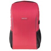 BESTLIFE Relleu TravelSafe Rucksack für Laptop bis 15,6 Zoll USB rot