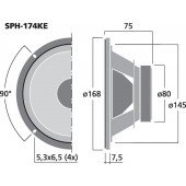 MONACOR SPH-174KE Hi-Fi-Tiefmitteltöner, 50 W, 8 Ω
