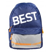 BestLife Schulrucksack für Laptop und Tablet bis 15,6 Zoll Smartphonefach blau / grau / orange