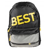 BestLife Schulrucksack für Laptop und Tablet bis 15,6 Zoll Smartphonefach schwarz / gelb