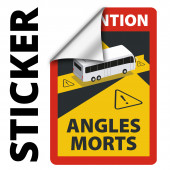 Angles Morts - Toter Winkel - Schild sk A5 12 Stück, ablösbares Hinweisschild für Bus und Wohnmobil
