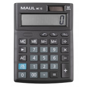MAUL Tischrechner MC 12 / 12 stellige LCD-Anzeige / Solar- und Batteriebetrieb / Schwarz