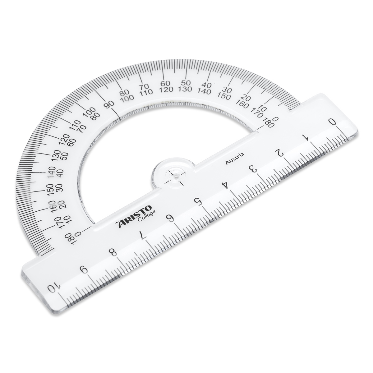 Aristo College Halbkreiswinkel 180 Grad Steg mit 10 cm, Skala 0-180 Grad 