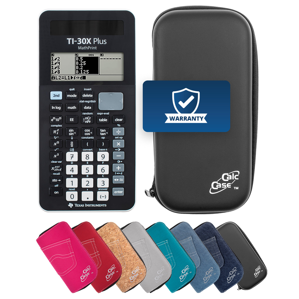TI-30X Plus MathPrint Wissenschaftlicher Schulrechner Basic Bundle mit Schutztasche 