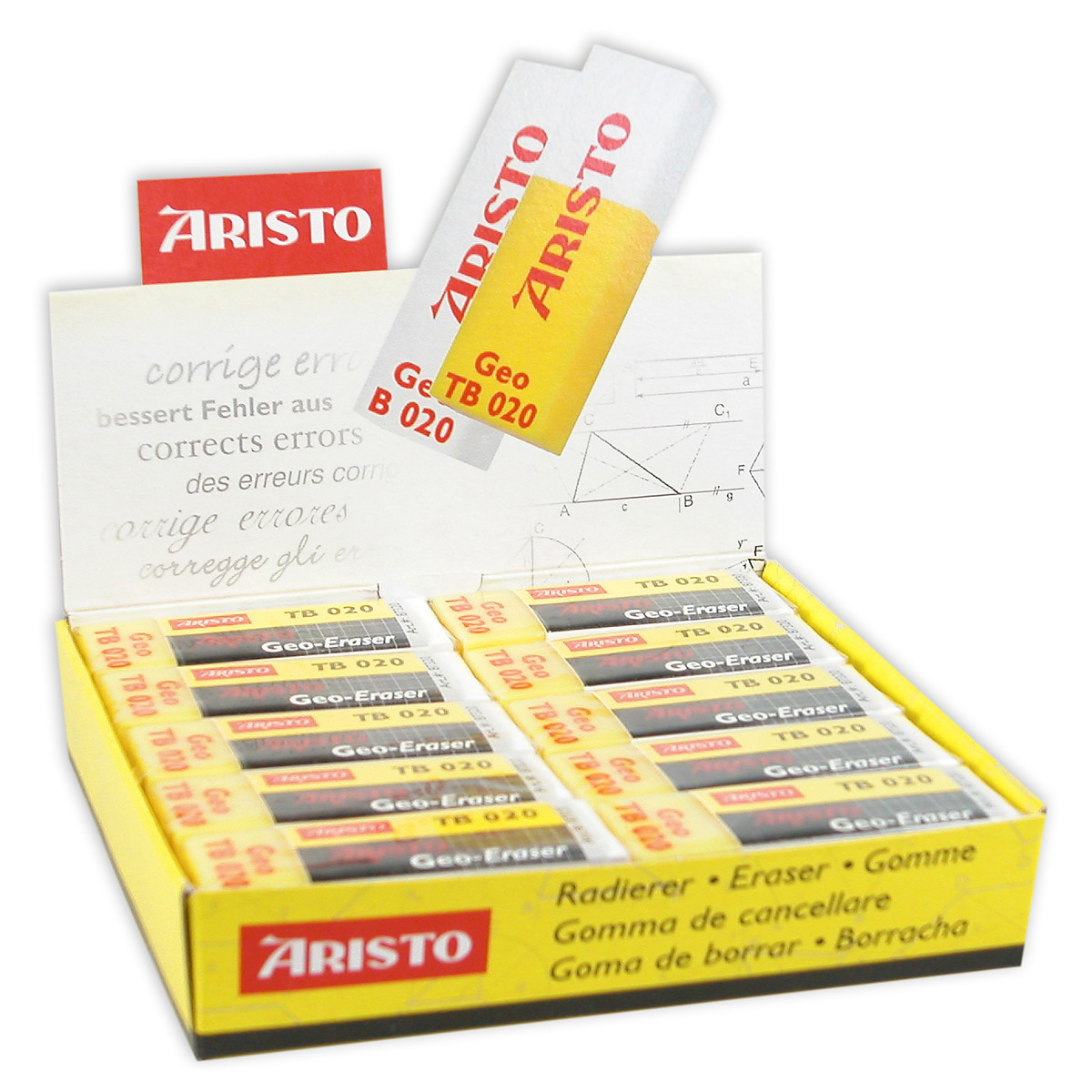 Aristo Radierer Geo TB 020 für Blei- und Tuschelinien 