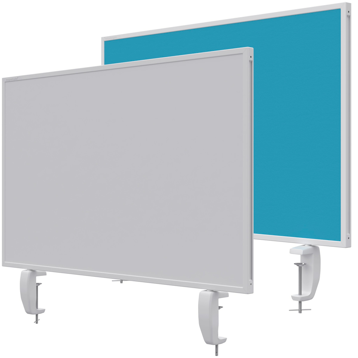 Magnetoplan 1108004 Tischtrennwand VarioPin Whiteboard/Filz Türkis, 80 x 50cm