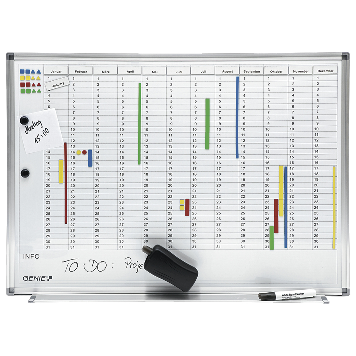 Genie 11512 AP 2000 Jahresplaner, magnetisches Whiteboard 