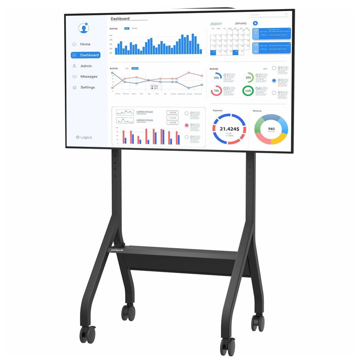 Peerless-AV SR860-EUK Rollwagen für 32'' bis 75'' Displays 