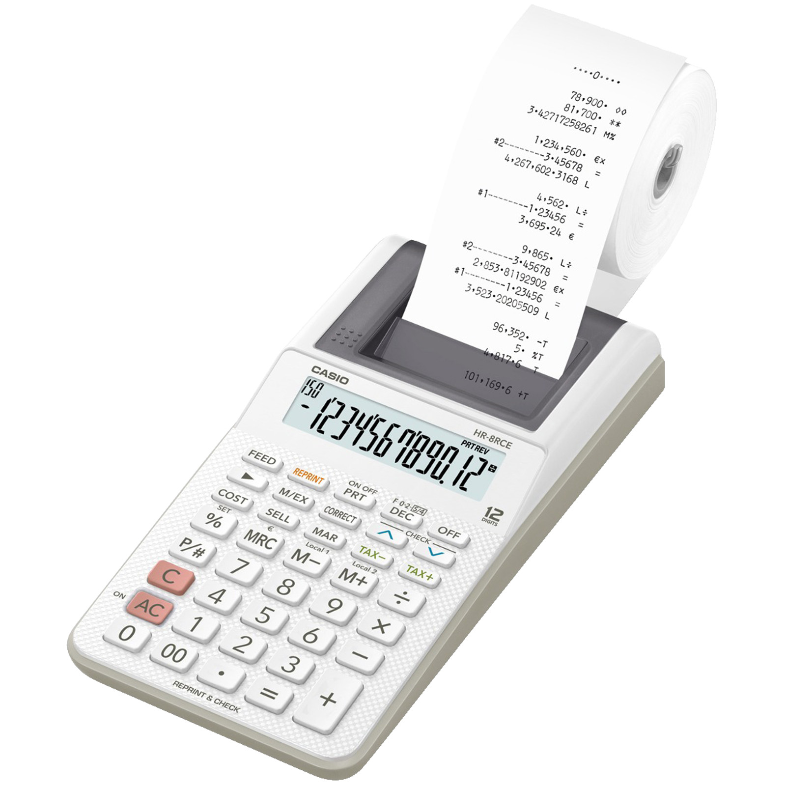 Casio HR-8 RCE WE druckender Tischrechner 