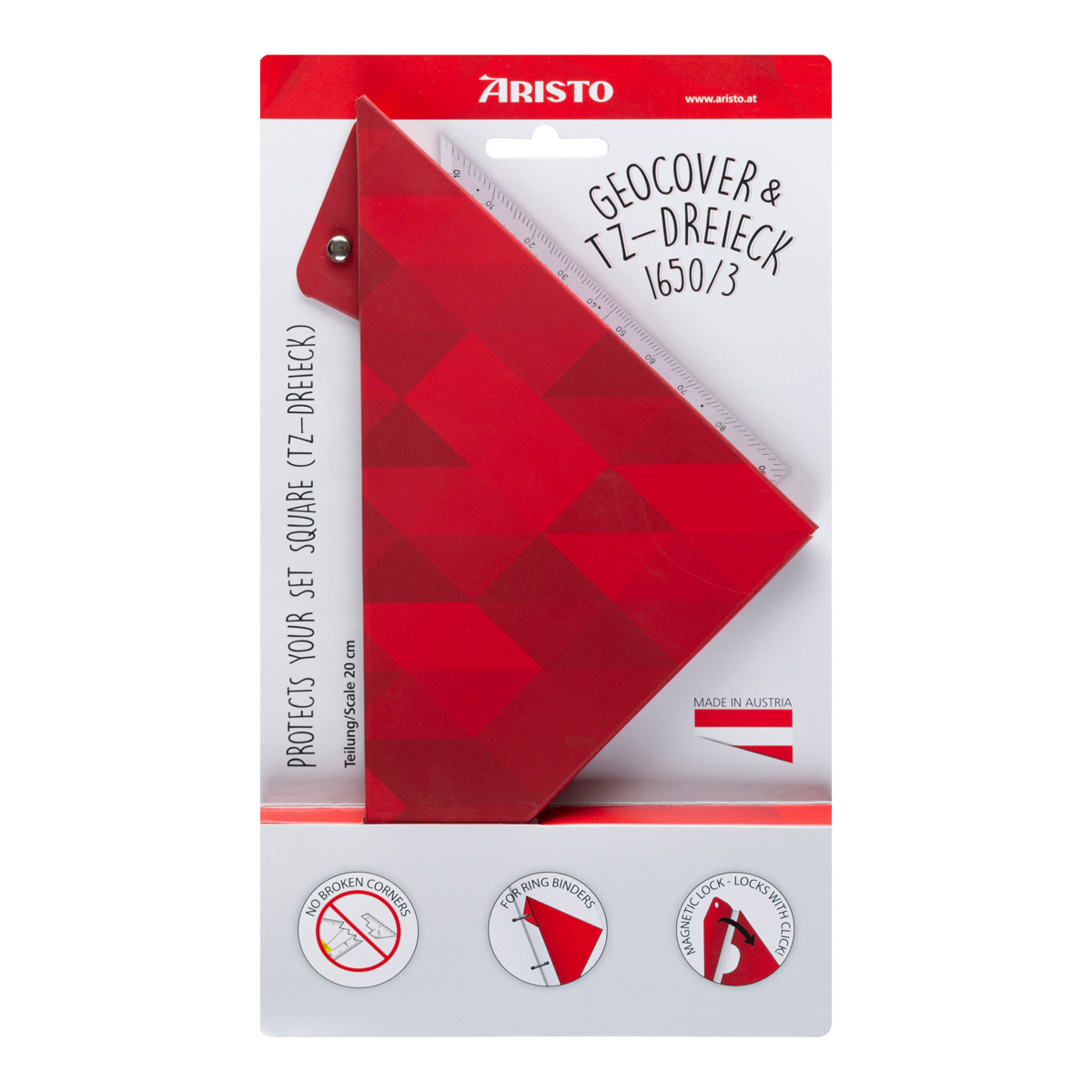 Aristo Geocover 22,5 cm mit TZ-Dreieck AR1650/3 + Schutzhülle Motiv Basic 