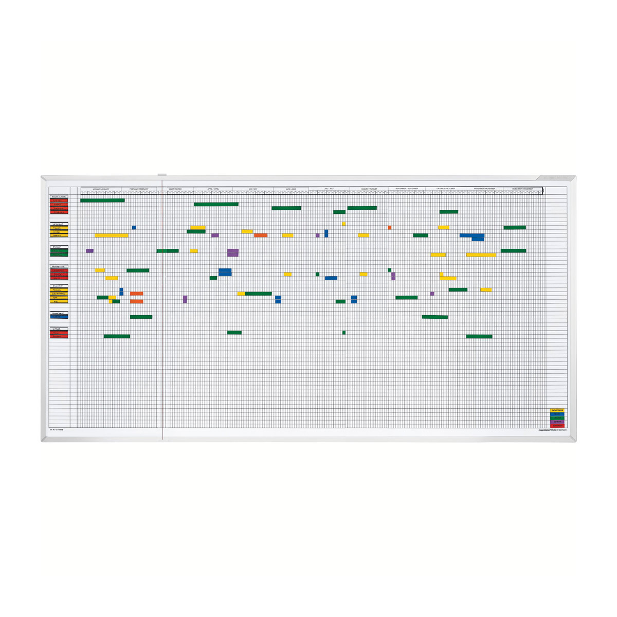 Magnetoplan 3703055 Aktivitäten- und Urlaubsplaner 150 x 100cm, 5 Tage, 80 Mitarbeiter