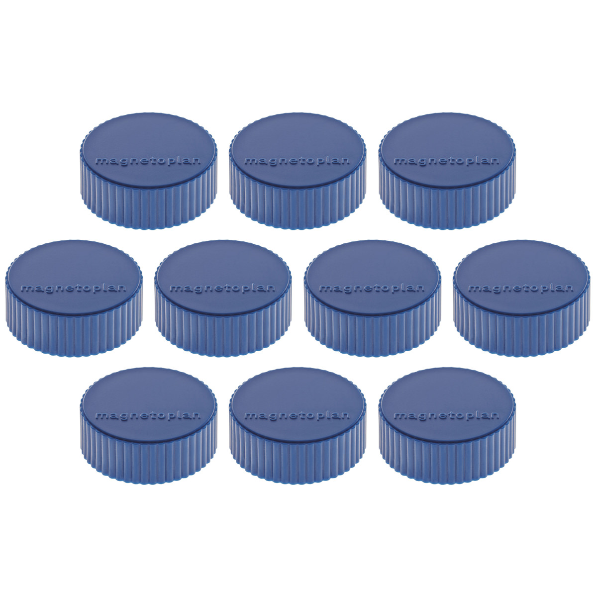 Magnetoplan 1660014 Magnete Discofix Magnum ⌀ 34 mm, 10 Stück, dunkelblau
