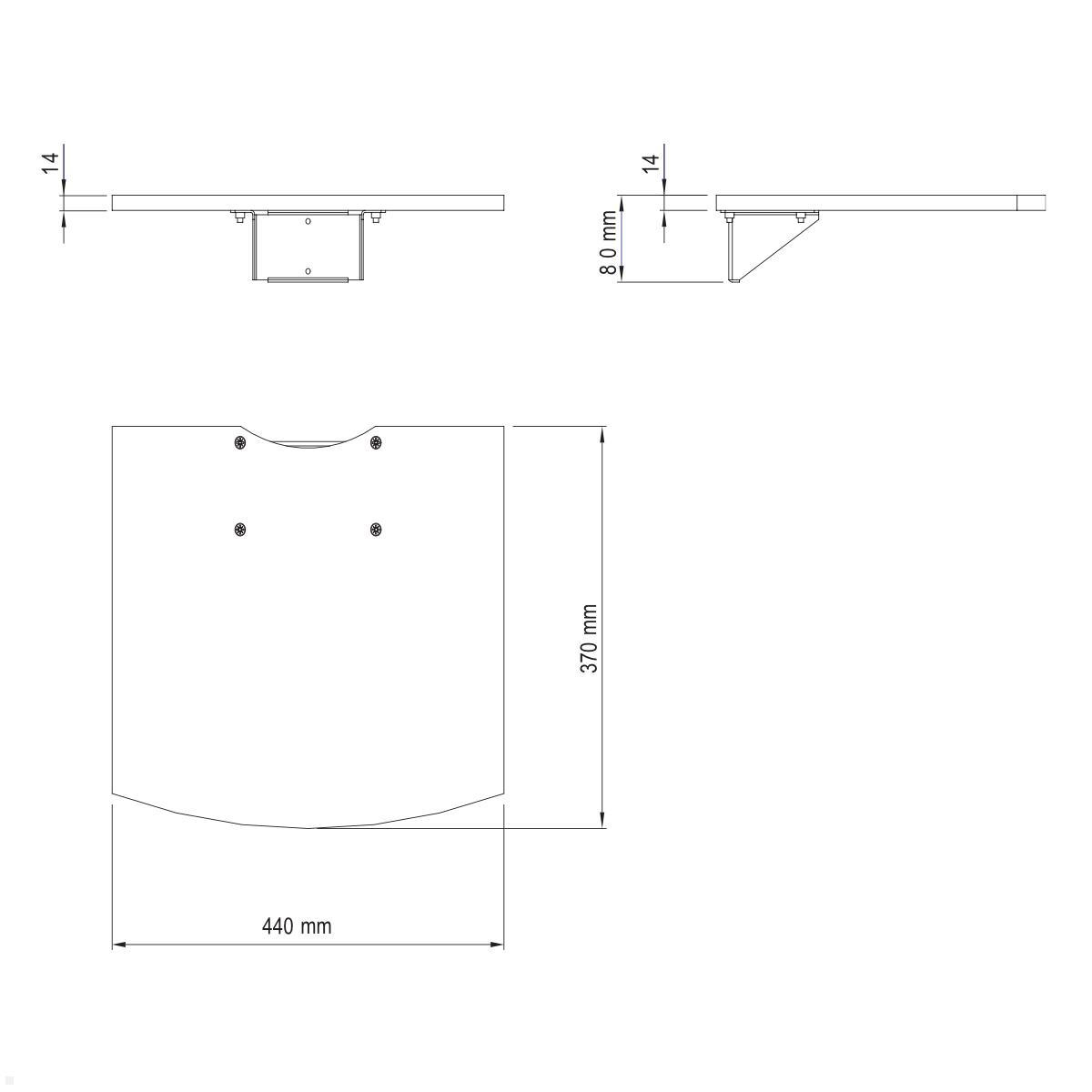 SMS Zubehör Icon Flat shelf M/L Ablage Board für Bodenständer schwarz 