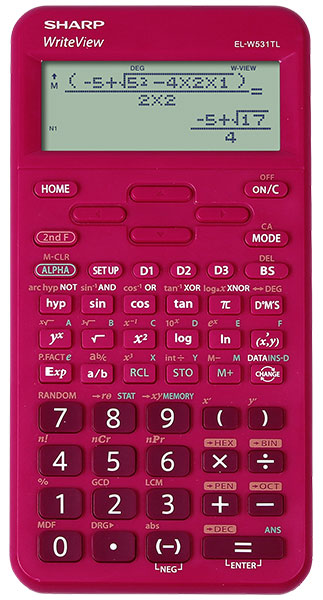 Sharp EL-W531 TL RD Schulrechner rot, WriteView, Punktmatrix-Display, Solar-/ Batteriebetrieb