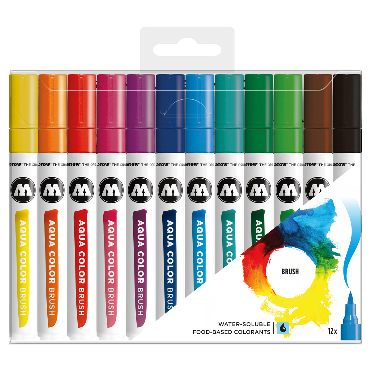 Molotow Marker AQUA COLOR BRUSH 12er Etui, Basic Set 1, sortiert 