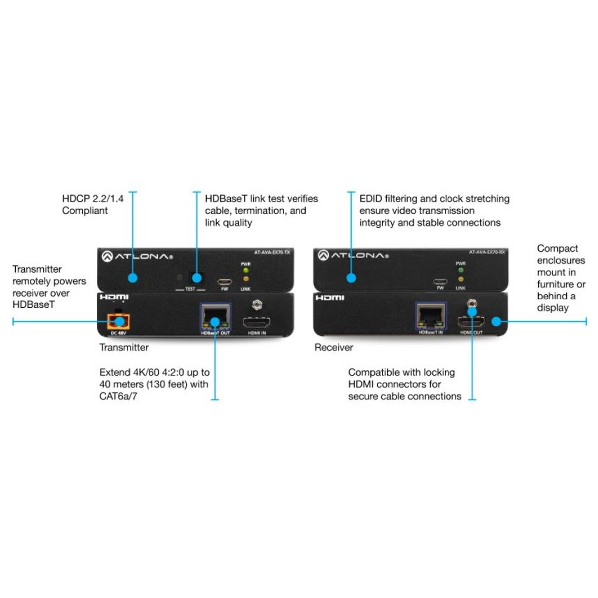 Atlona AT-AVA-EX70-KIT HDBaseT Set 