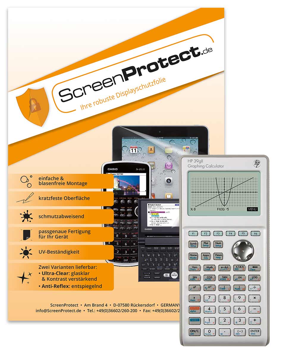 ScreenProtect Displayschutzfolie AntiReflex für Hewlett Packard 39 G II (Folie+Microfasertuch)