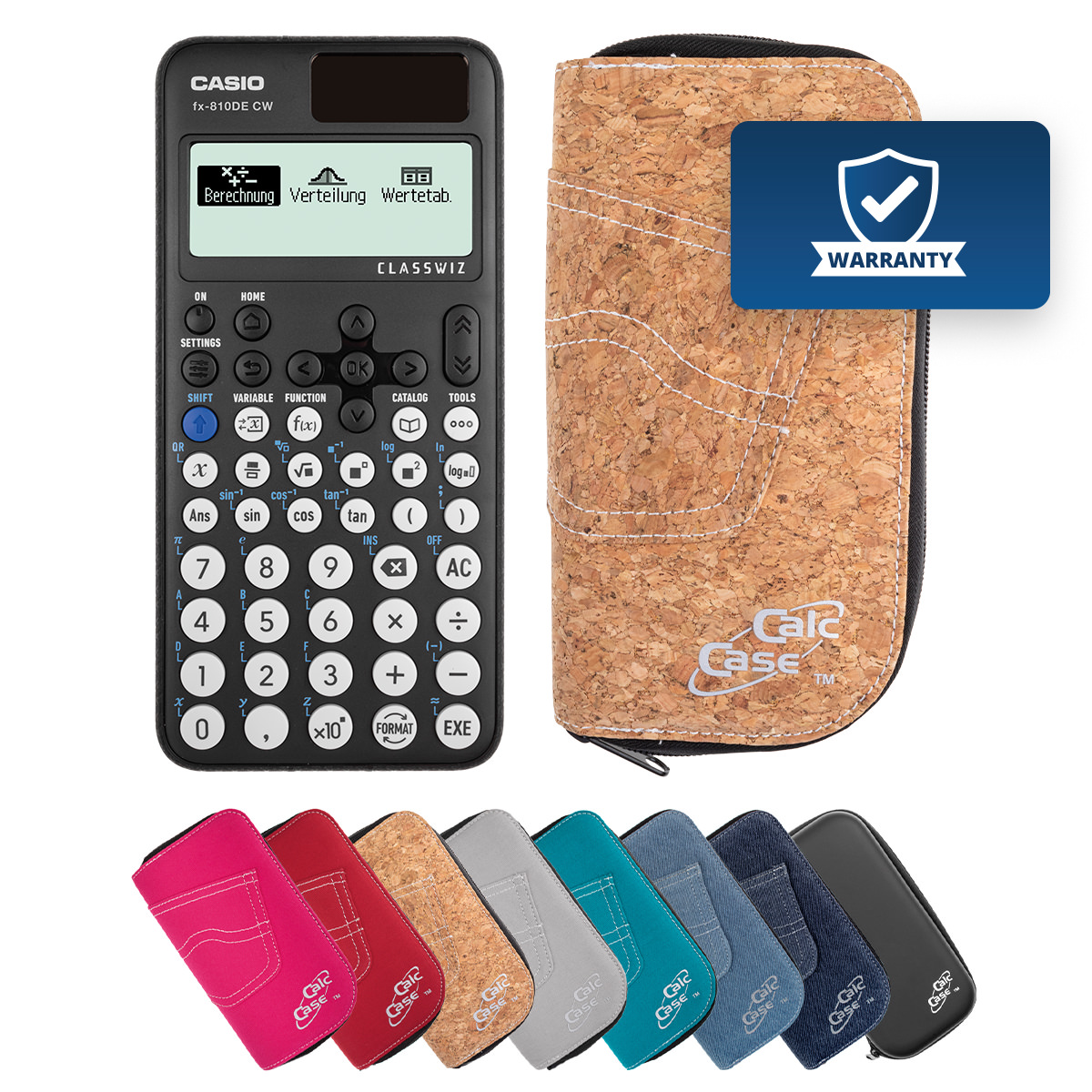 Casio FX-810 DE CW Schulrechner mit Schutztasche kork 