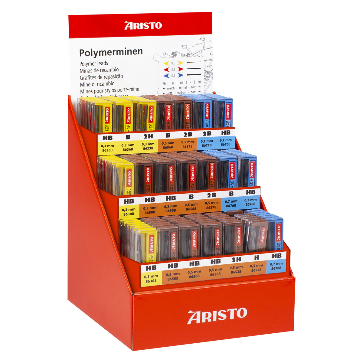 Aristo Polymerminen 126er Display, Größen/Stärken sort. 