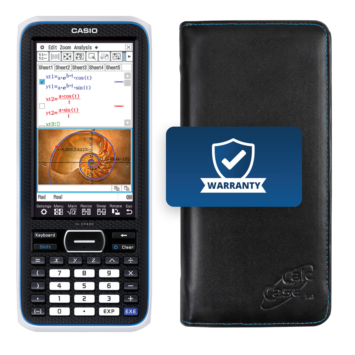 Casio FX-CP400 ClassPad II CAS Grafikrechner mit Schutztasche schwarz 