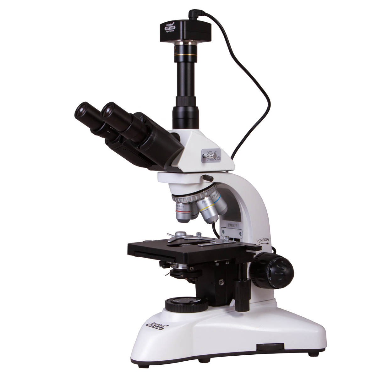 Levenhuk MED D25T Digital Trinocular Mikroskop 40 - 1000 fach, 20 W Halogenlampe, Dunkelfeldkondensor (Öl), Köhler-Beleuchtung