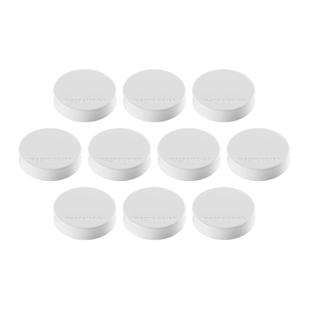 Magnetoplan 1664000 Ergo-Magnete medium, 10 Stück weiß