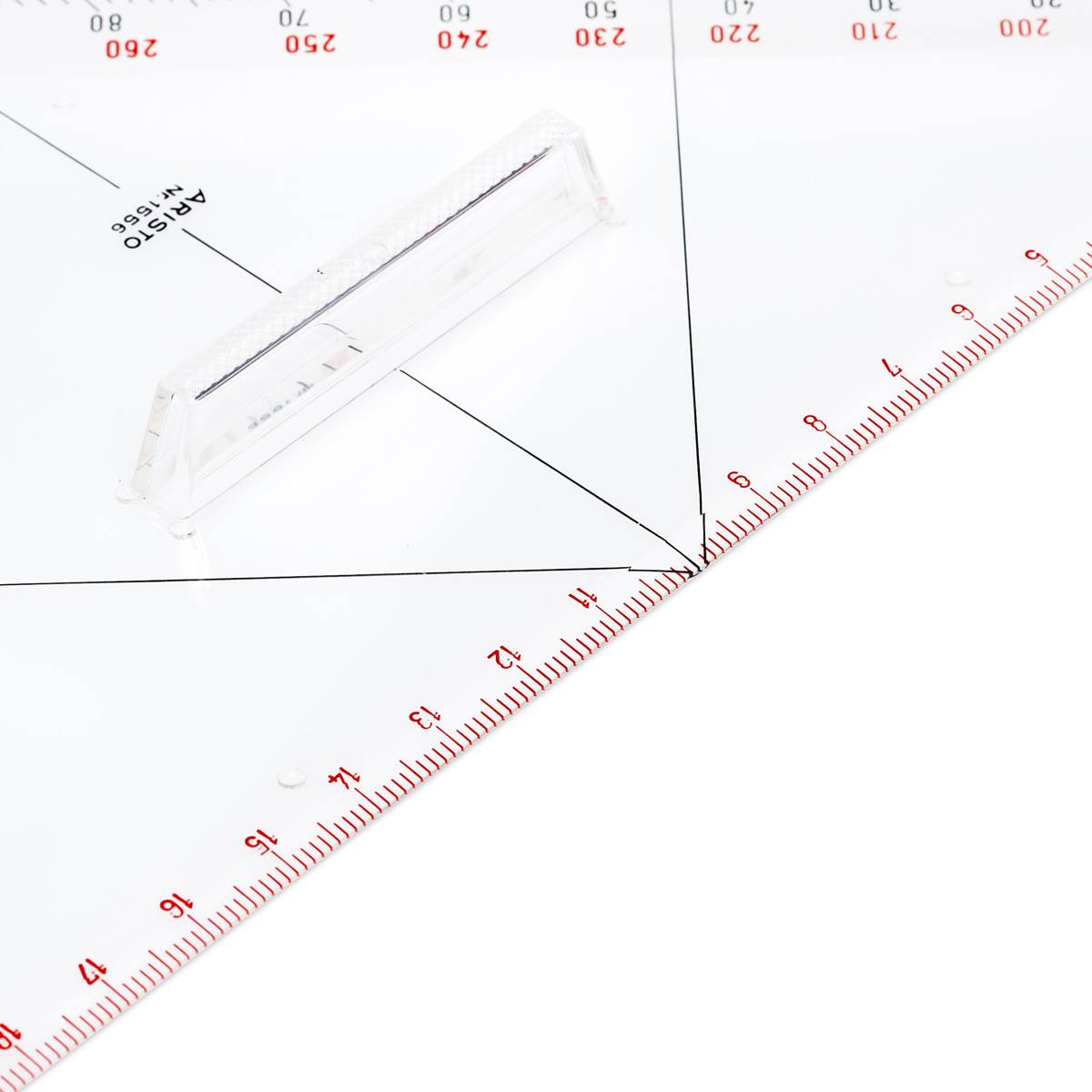 Aristo Kursdreieck 22,5 cm mit Griff, Winkelskalen 360/1, 20 cm 