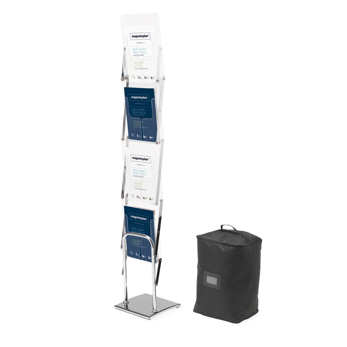 Magnetoplan 36200 deflecto Prospektständer faltbar, A4, 4 Fächer