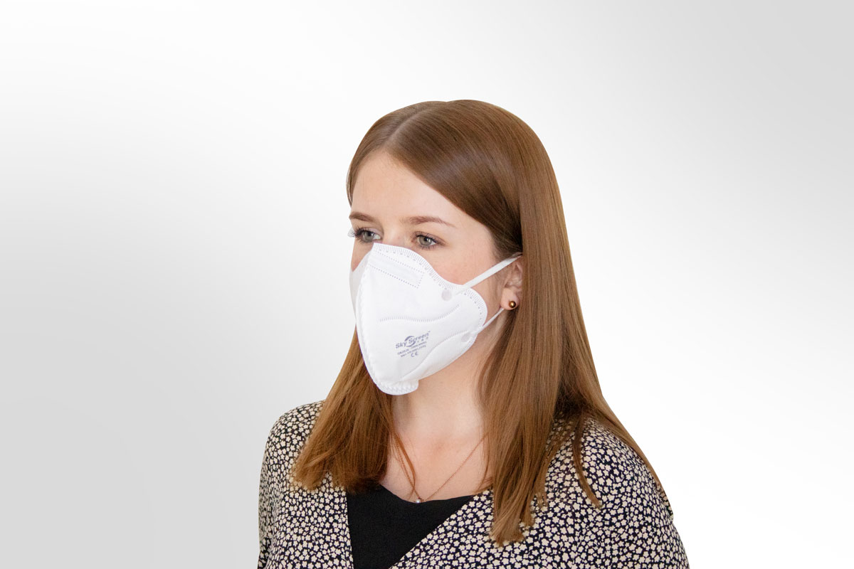 Mund- und Nasen-Maske / Behelfsmaske weiß 50er 