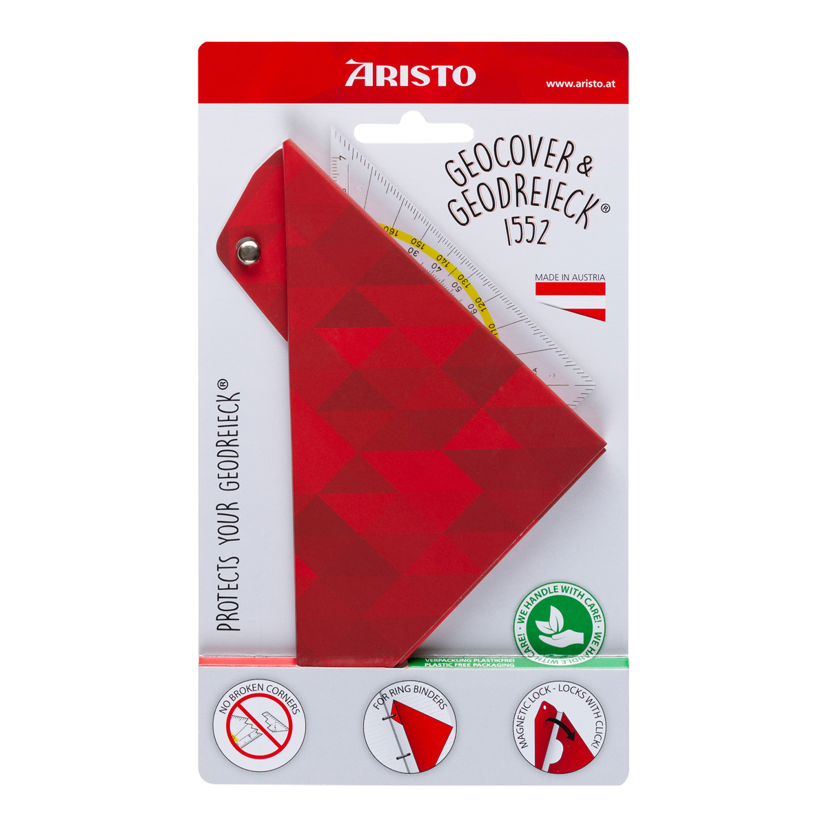 Aristo Geocover 16 cm mit Geodreieck AR1552 + Schutzhülle Motiv Basic 