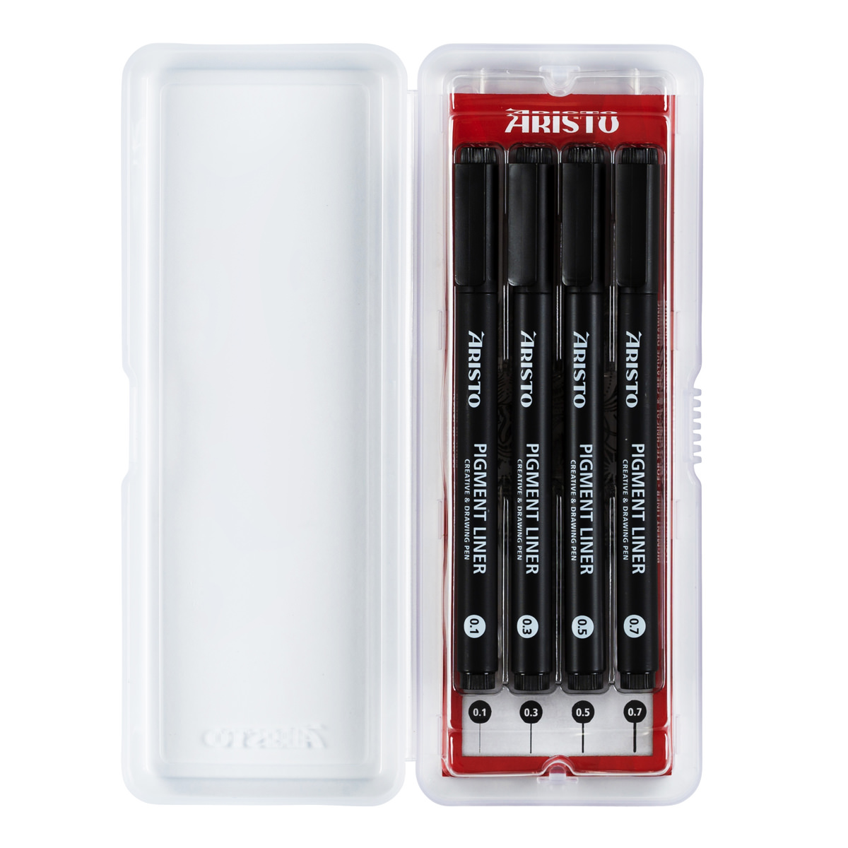 Aristo Pigment Liner 4er-Set schwarz, Stärken 0,1/0,3/0,5/0,7 mm 