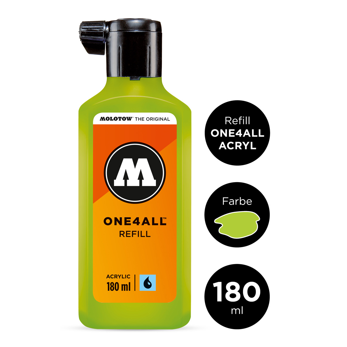 Molotow Nachfüllflasche ONE4ALL ACRYLIC 180 ml, Nr. 221 grashüpfer 