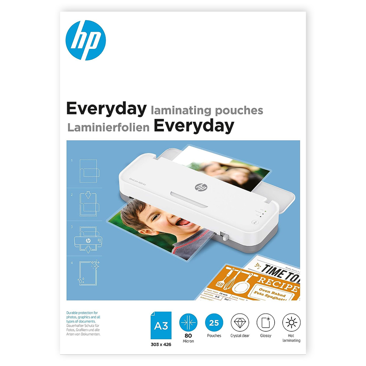 HP Laminiertaschen Everyday, A3, 80 Micron, 25 Stück 