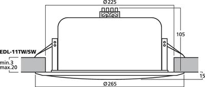 MONACOR EDL-11TW/SW ELA-Deckenlautsprecher