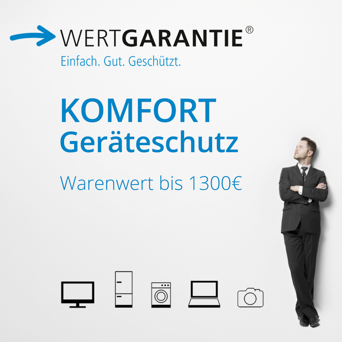 Wertgarantie Komfort Geräteschutz bei technischen Geräten bis 1300€ 