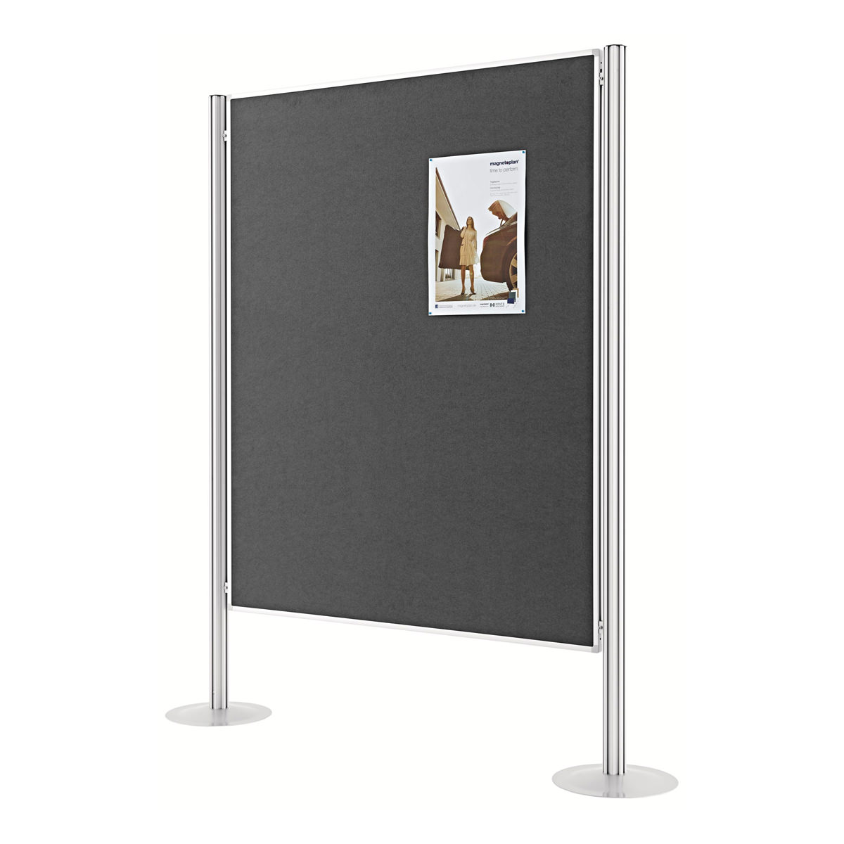 Magnetoplan 1101001 Präsentationswand stationär, 1 Tafel Filz grau