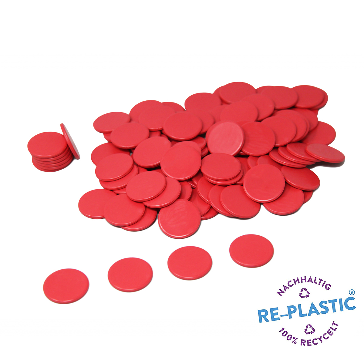 Wissner Spielchips rot 100 Stück, 25 mm Durchmesser 