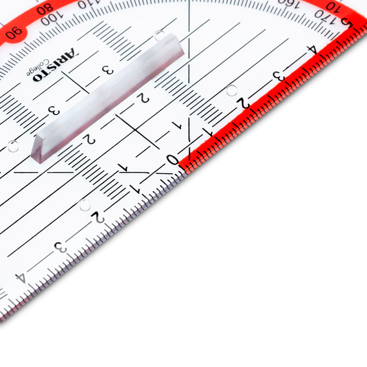 Aristo College Geometrie Dreieck 16 cm mit Griff, Facette und Tuschenoppen 