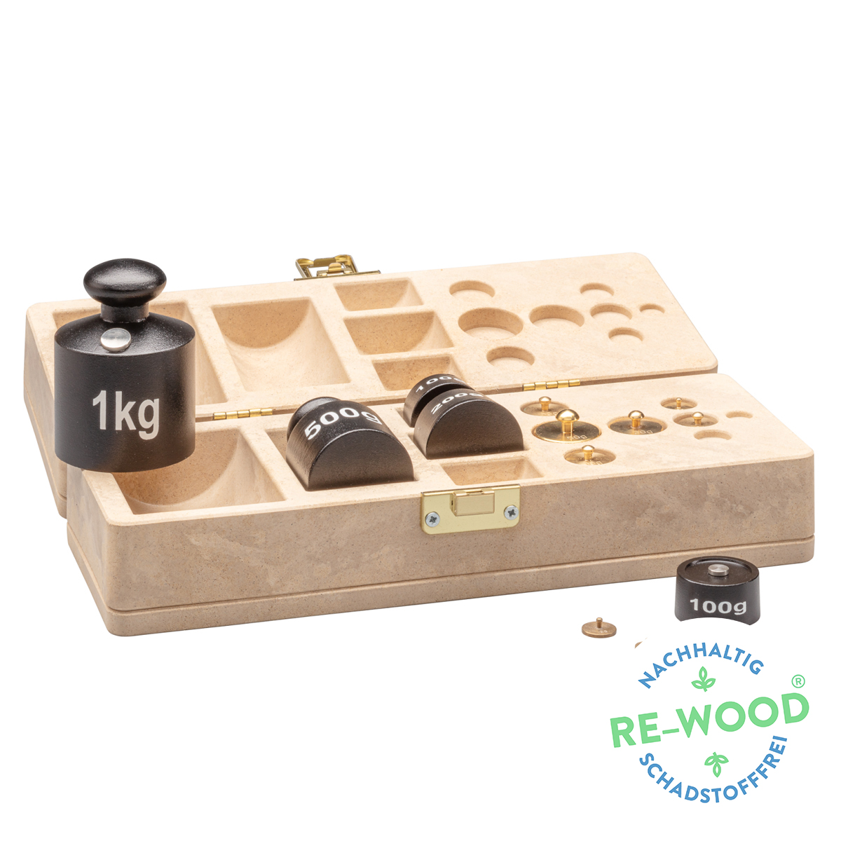 Wissner Komplettsatz Gewichte, 10 Würfel, gefüllt oder leer, inkl. Tafelwaage und 2 Messbecher 50 & 100 ml