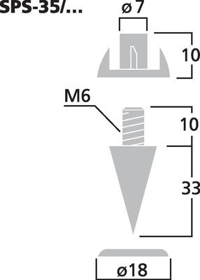 MONACOR SPS-35/GO LS-Spike-Set (4er)
