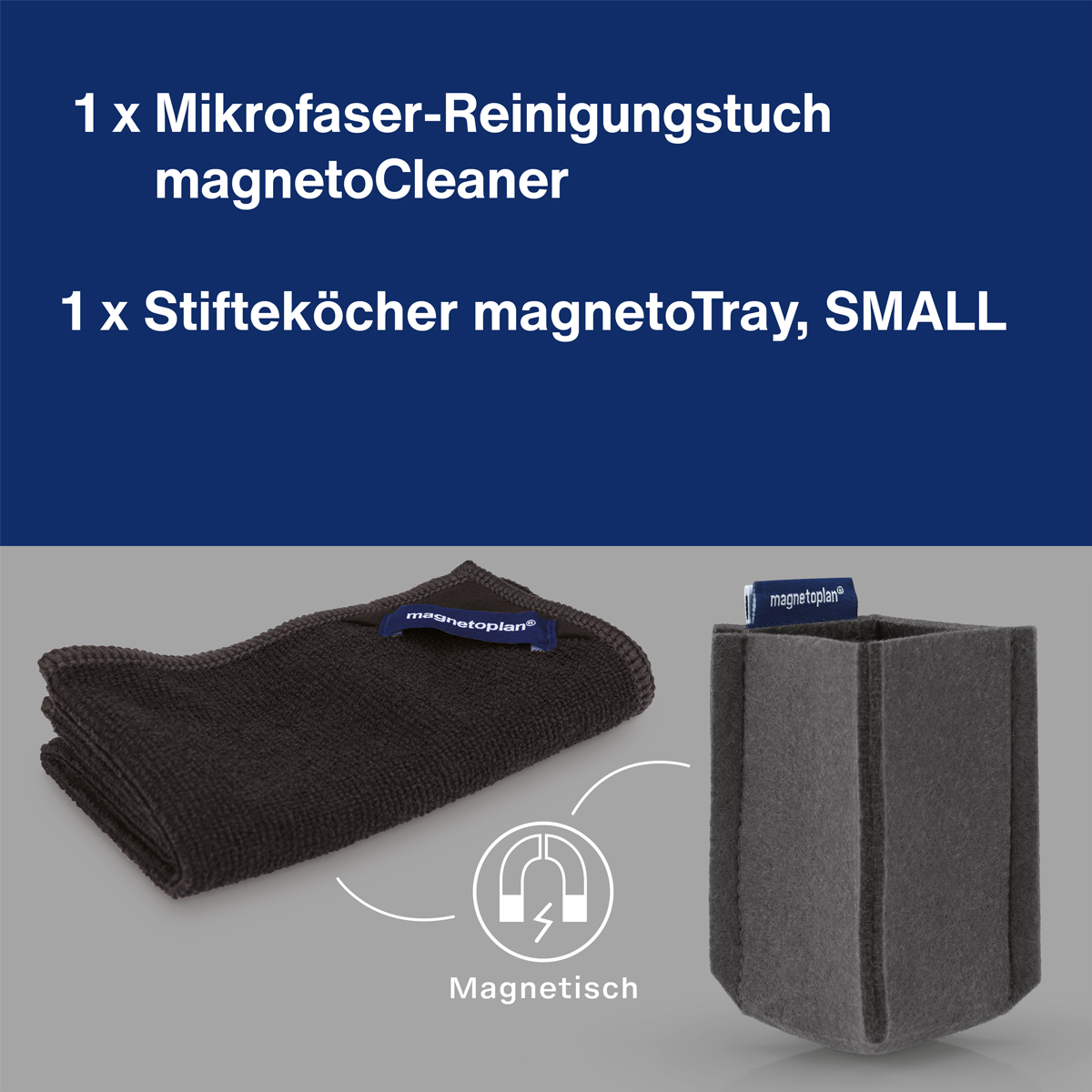 Magnetoplan Whiteboard Premium Kit, Whiteboard-Zubehör in praktischer Metalldose 