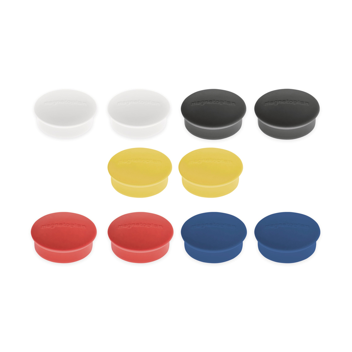 Magnetoplan 1664610 Magnet Discofix Mini, 10 Stück farbig sortiert