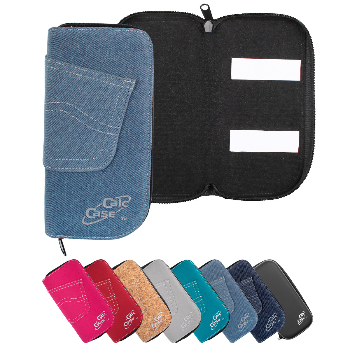 Casio FX-810 DE CW Rechner mit Tasche hellblau, Folie, Fachbuch & Zirkel Set 