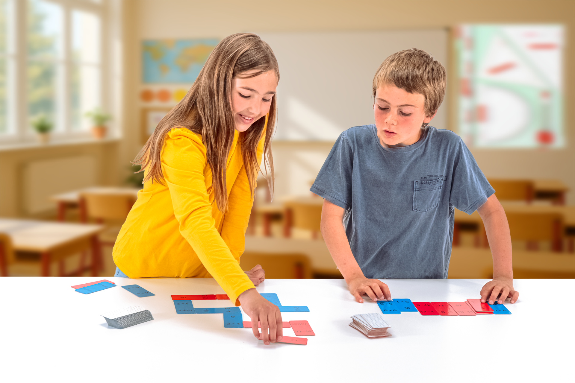 WISSNER® Apprendre activement – Domino Division dans l'espace numérique de 100, Bleus
