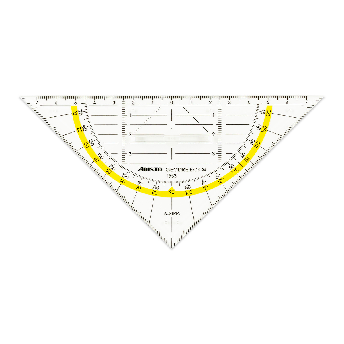 Aristo Geodreieck 16 cm mit Griff, Facette und Tuschenoppen 