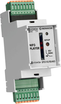 MONACOR EPS110/RS485 MP3-Player zum Einbau auf Hutschienen